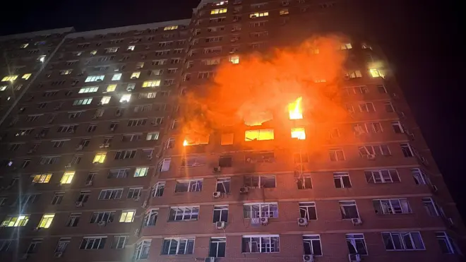 Пожежа сталася на 7,8 та 9 поверхах