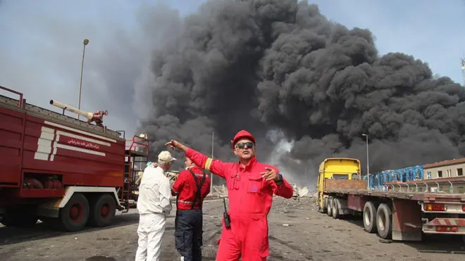 विस्फोट के बाद की तस्वीर