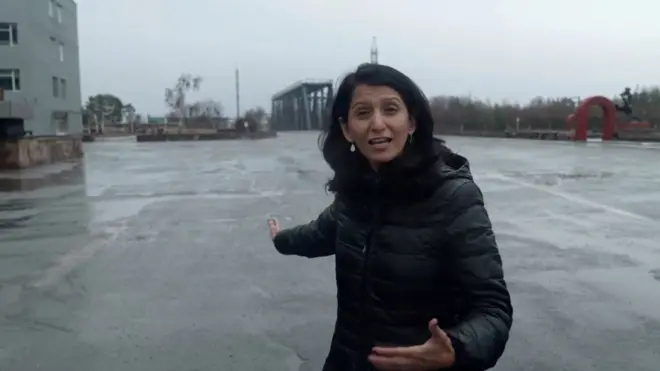 BBC记者尤吉塔·利玛耶（Yogita Limaye）在切尔诺贝尔（8/4/2022）