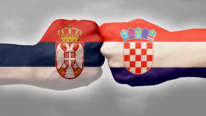 srbija i hrvatska, odnosi srbije i hrvatske, dve pesnice udaraju jedna u drugu