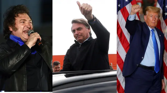 Milei, Bolsonaro e Trumpmobilních casino českémfotomontagem