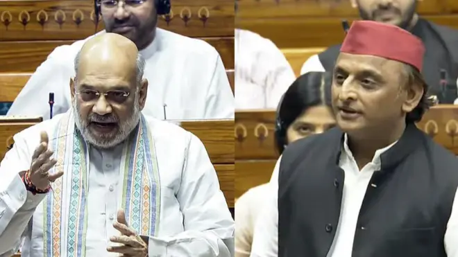 अमित शाह और अखिलेश यादव की तस्वीर