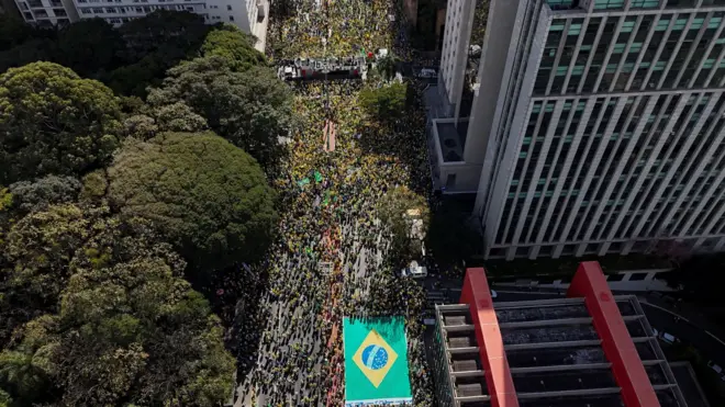 Vista aérea da avenida Paulista, em São Paulo
