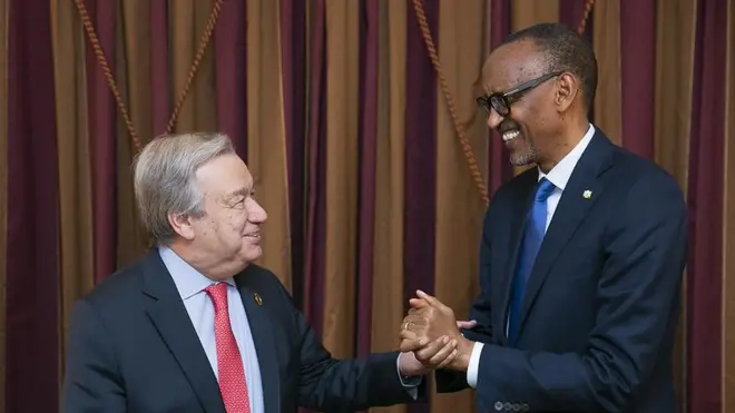 António Guterres (ibumoso) na Paul Kagame