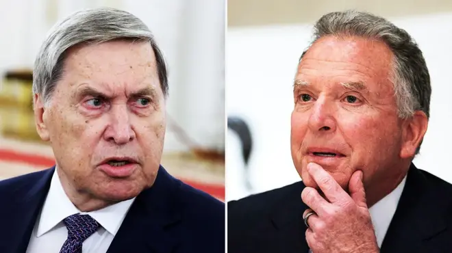 Коллаж из двух портретов: Ушакова и Уиткоффа.