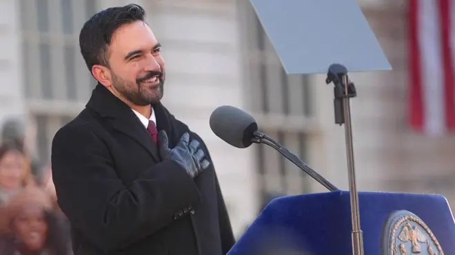 Zohran Mamdani at his inauguration