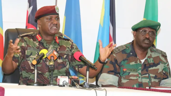 Gen Jeff Nyagah wa Kenya ukuriye EACRF na Lt Gen Nassone João wa Angola ukuriye ad-hoc verification mechanism (AVM) ishinzwe ubugenzuzi ku bibazo by'umutekano mucye