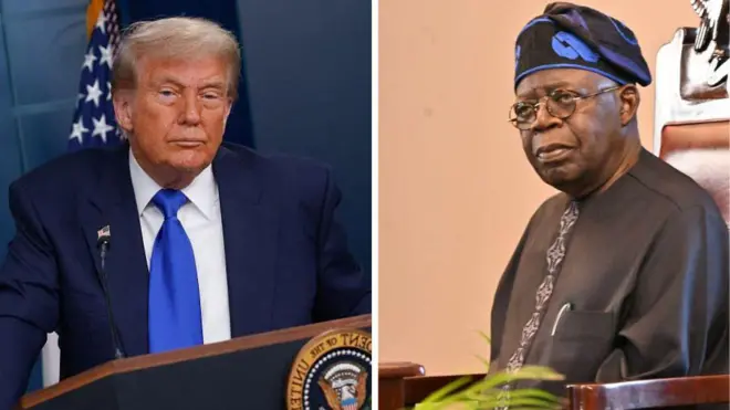 Canva of US President Donald Trump and Nigeria President Bola Tinubu