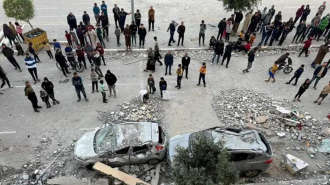 ဂါဇာဘက်ကို အစ္စရေးတိုက်ခိုက်ပြီးနောက် အပျက်အစီးတွေ