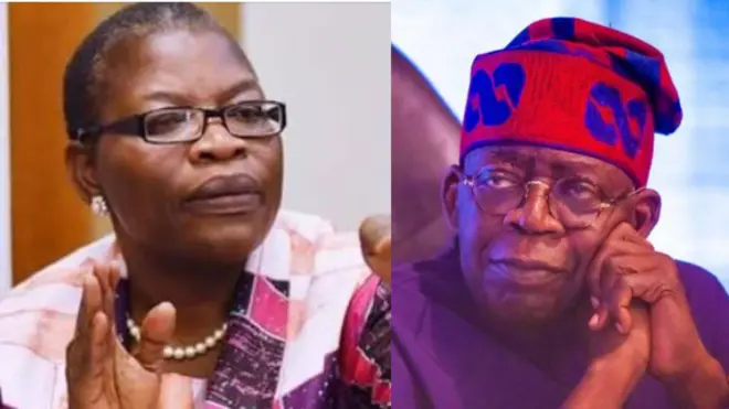 Aworan Oby Ezekwesili ati Aarẹ Bola Tinubu