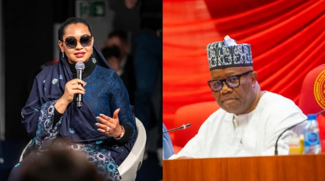 Natasha Akpoti-Uduaghan àti Godswill Akpabio