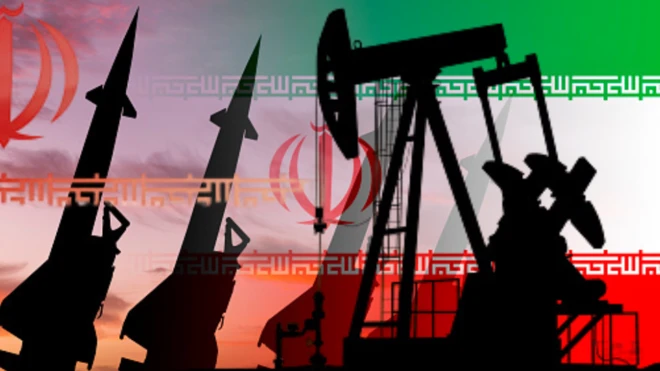 коллаж на тему Іран, нафта і ракети