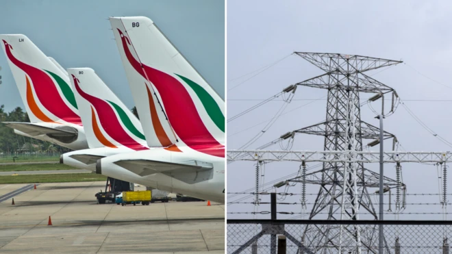 ශ්‍රී ලංකන් ගුවන් සේවයට අයත් යානා සහ ලංකා විදුලි බල මණ්ඩලයට අයත් විදුලි සම්ප්‍රේෂණ පද්ධතිය