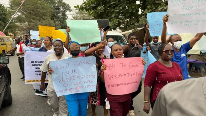 Awọn nọọsi to n ṣe iwọde