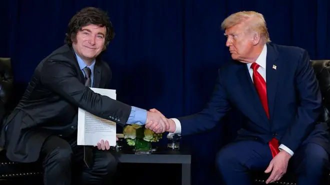 Javier Milei y Donald Trump.