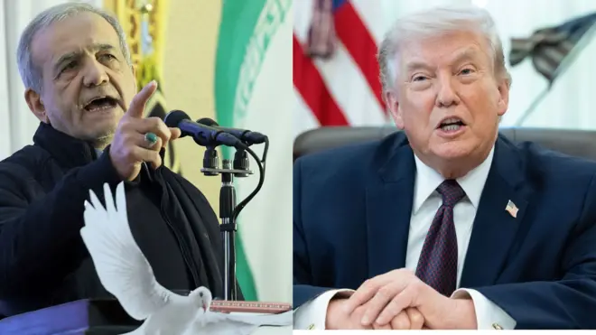 मसूद पेज़ेश्कियान और डोनाल्ड ट्रंप