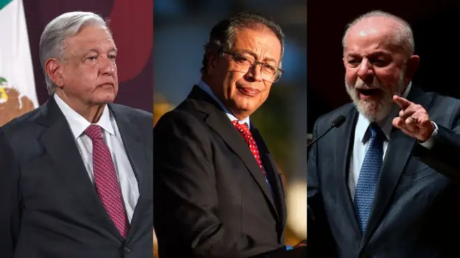 Andrés Manuel López Obrador, Gustavo Petro y Luiz Inácio Lula da Silva