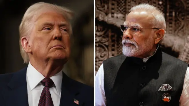 अमेरिका के राष्ट्रपति डोनाल्ड ट्रंप और भारत के प्रधानमंत्री नरेंद्र मोदी की तस्वीर