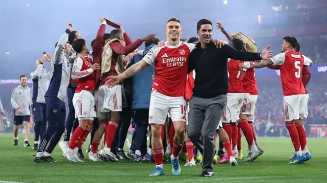 Arsenaal 2-1 Atileetikoo Maadirid mo'achuun tapha xumuraa waancaa Shaampiyoonsi Liigiif darbe.