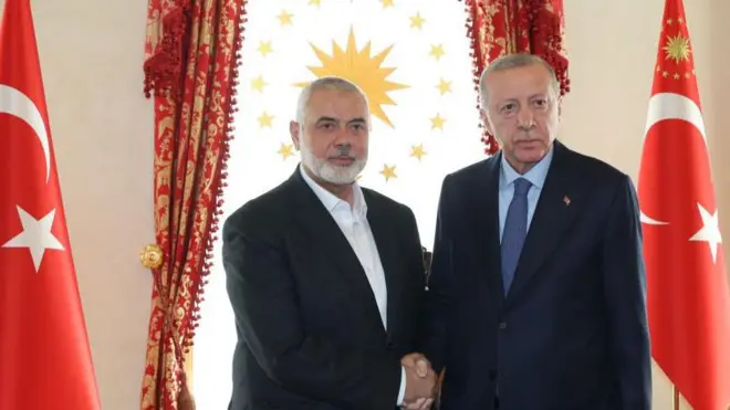 İsmail Haniye öldürülmesi öncesi 20 Nisan'da İstanbul'da Erdoğan tarafından kabul edilmişti.