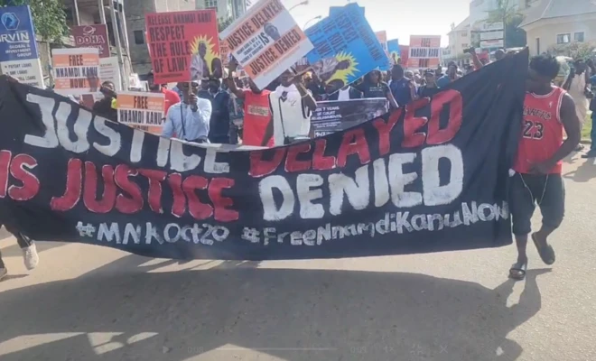 Free Nnamdi Kanu protest in Abuja