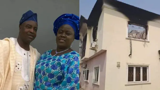 Tọkọtaya tí wọ́n dáná sun mọ́lé àti àwòrán ilé wọn 