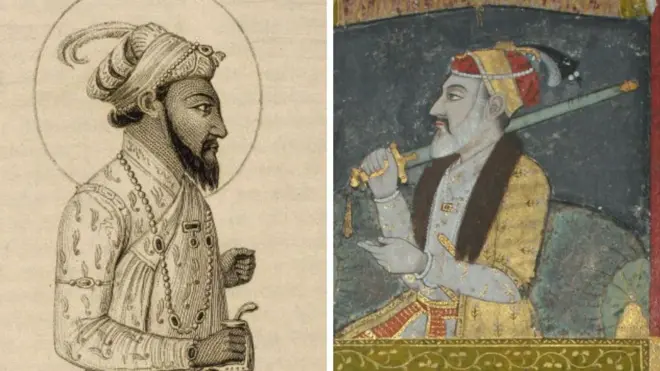 दारा शिकोह (बाएं) और औरंगज़ेब (दाएं) की तस्वीर.