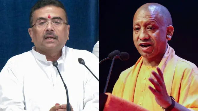 शुभेंदु अधिकारी और योगी आदित्यनाथ