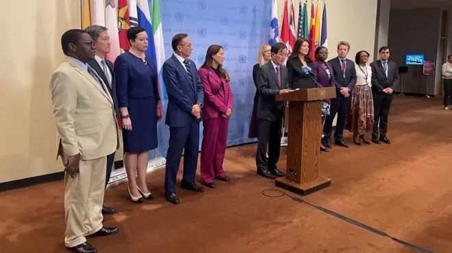 کازویوکی یامازاکی، نماینده ژاپن و ۱۱ عضو دیگر شورای امنیت سازمان ملل