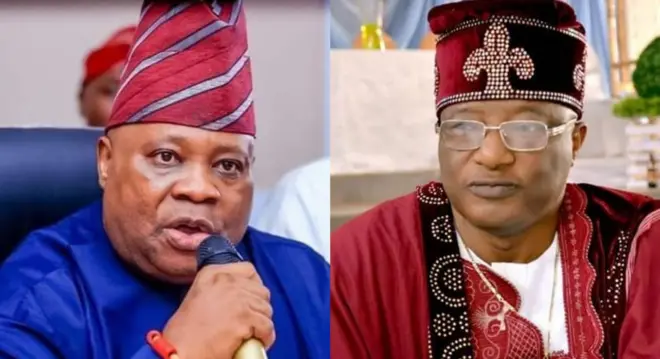 Aworan Gomina Adeleke ati Oloye Adedoyin