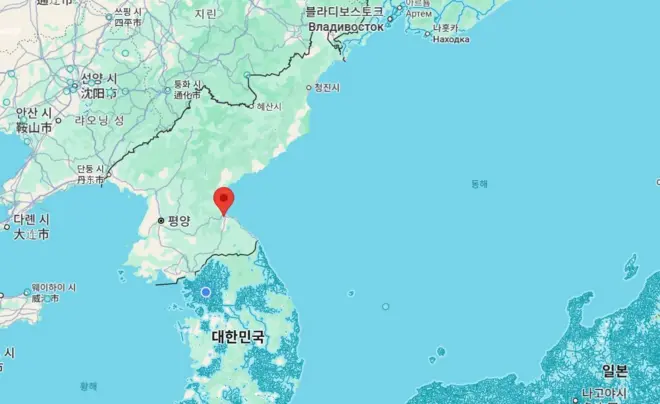 빨간 지점이 바로 원산이다 