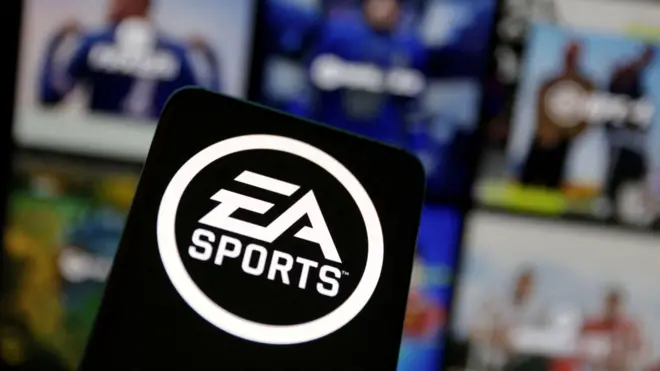 На этой иллюстрации виден логотип EA (Electronic Arts) Sports