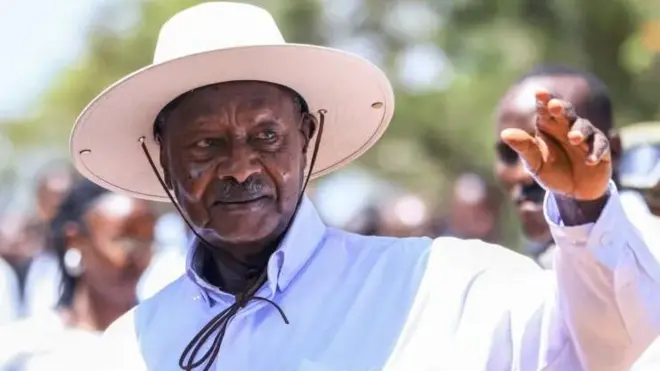 Yoweri Museveni wey don dey power since 1986, dey find a seventh term