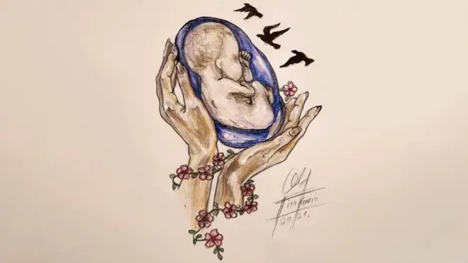 Crtež bebe u rukama