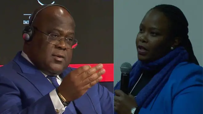 Perezida Felix Tshisekedi na Claire Akamanzi
