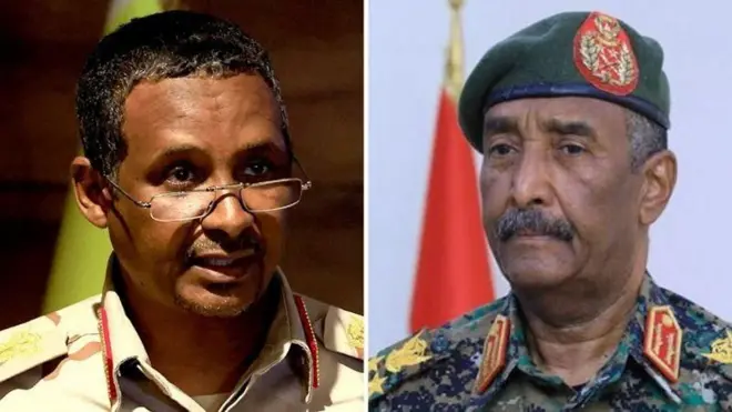 ኣዛዚ ዳዕመ-ሰሪዕ መሓመድ ሓምዳን ዳጋሎን ኣዛዚ ሰራዊት ሱዳን መሓመድ ኣልቡርሃንን