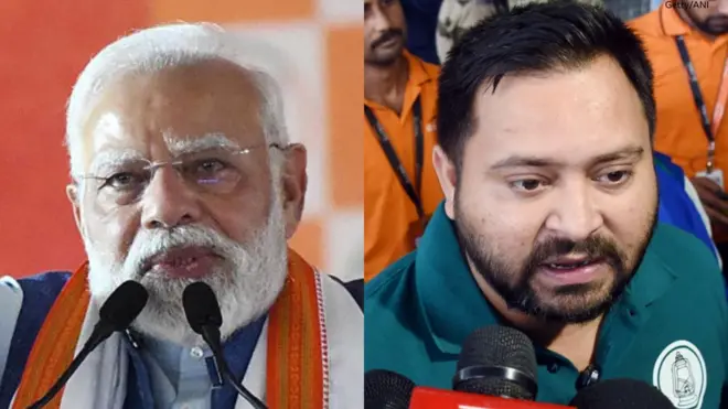 पीएम नरेंद्र मोदी और तेजस्वी यादव