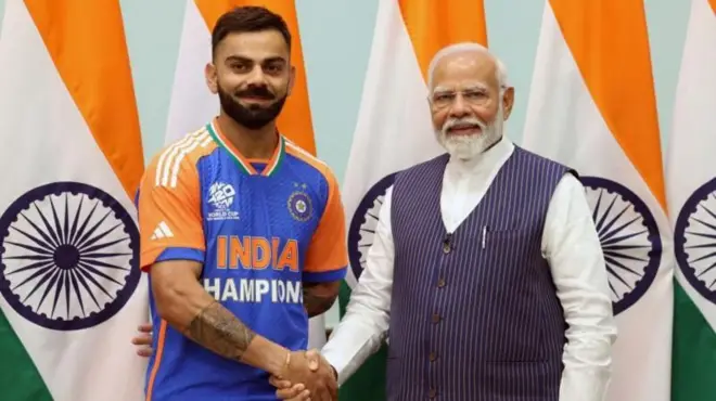 વિરાટ કોહલી અને નરેન્દ્ર મોદી 