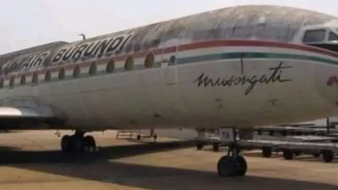 Indege ya Caravelle Uburundi bwahawe n'Ubufaransa mu myaka ya 1970