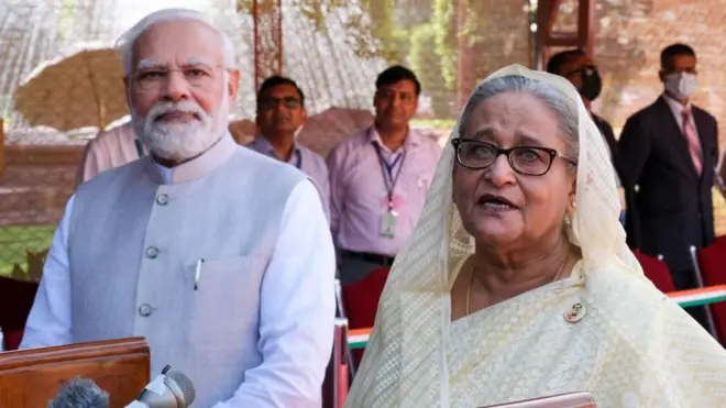 नरेंद्र मोदी आणि शेख हसीना