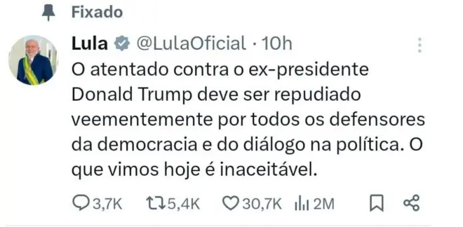 Tuíte Lula