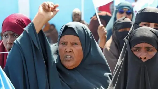 Wanawake wa Kisomali waliandamana mjini Mogadishu tarehe 7 Januari dhidi ya kile wanachokitaja kuwa ni kuingilia kwa Israel katika mamlaka na uhuru wa Somalia.