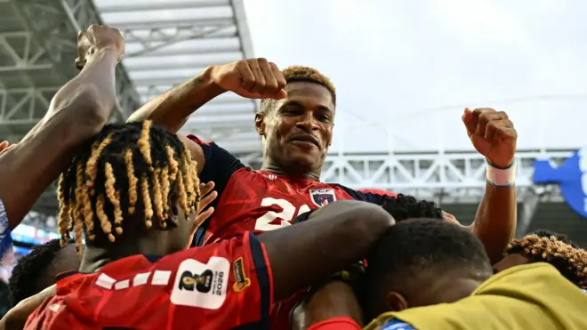 Cape Verde's Helio Varela celebrates scoring