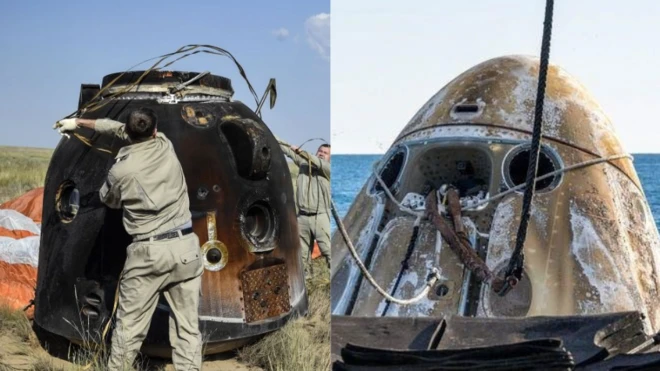 सोयुज़ और ड्रैगन अंतरिक्ष यान 