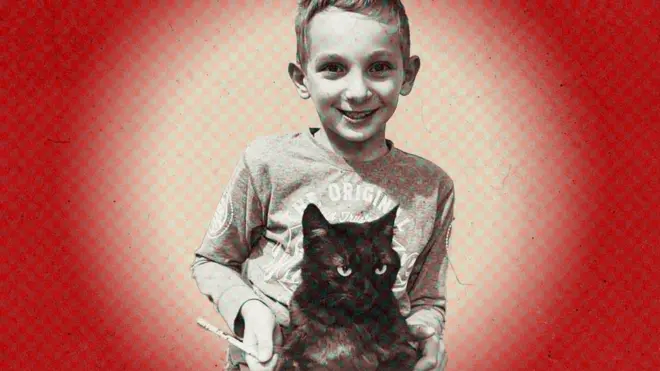 Miloš Grbić s mačkom