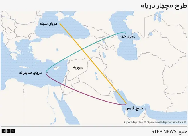 نقشه طرح چهار دریا