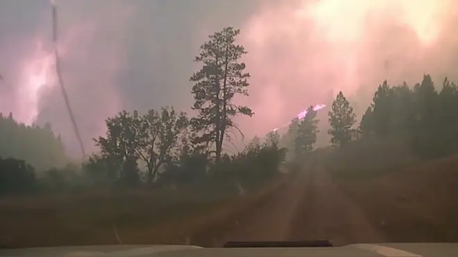 این گروهبان به دنبال طبیعت‌گردهایی بود که ممکن بود در آتش‌سوزی گیر افتاده باشند