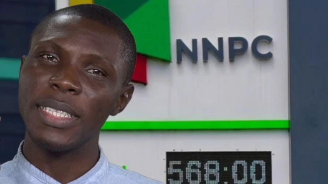 NNPC filling station behind reporter