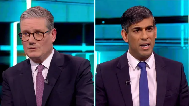 رئيس الوزراء ريشي سوناك ورئيس حزب العمال كير ستارمر