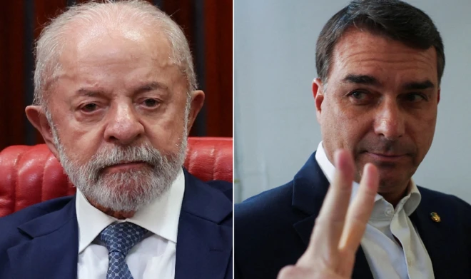 Lula e Flávio Bolsonaro